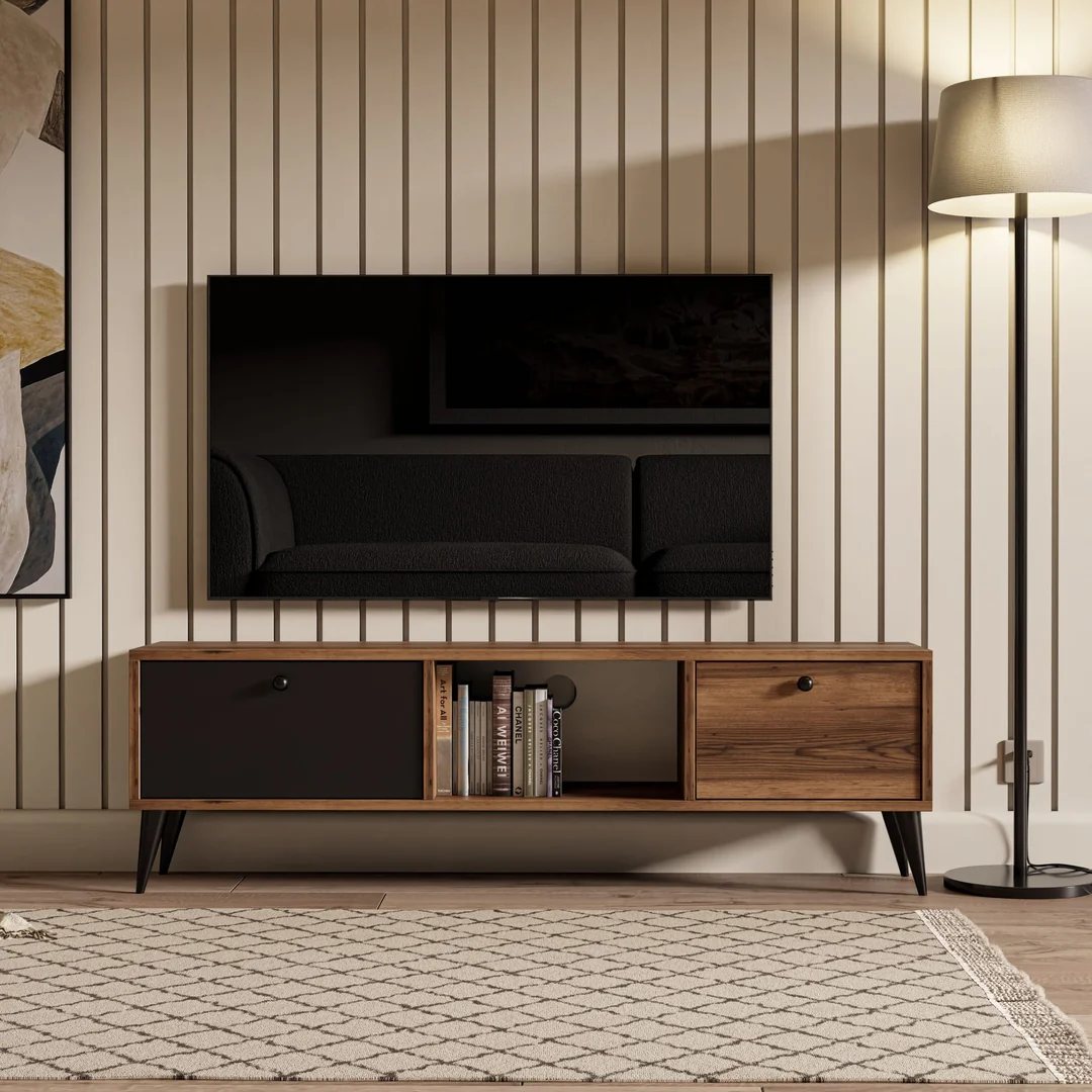 Έπιπλο Τηλεόρασης 1214 Lidya-Antrasit Serenat Μ138xΠ29.5xΥ42.6εκ., All4home